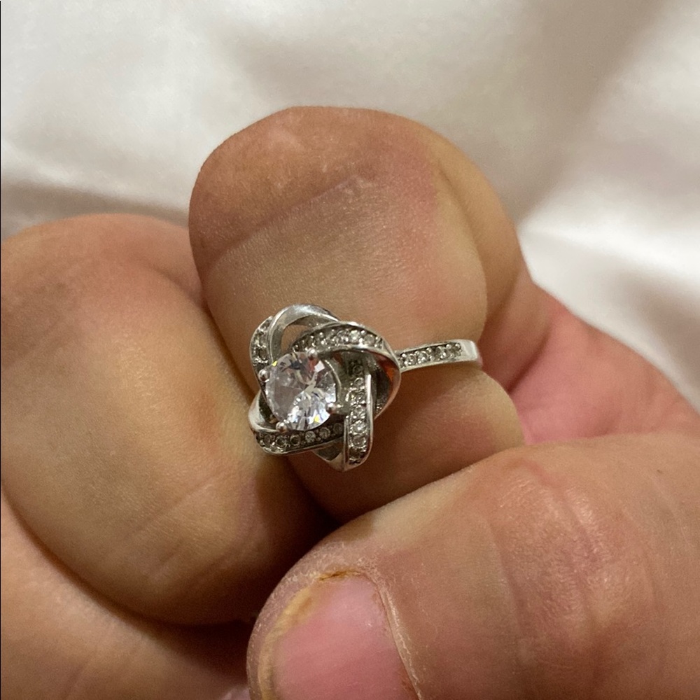 Vintage Silver Floral Statement Ring Adjustable S… - image 6